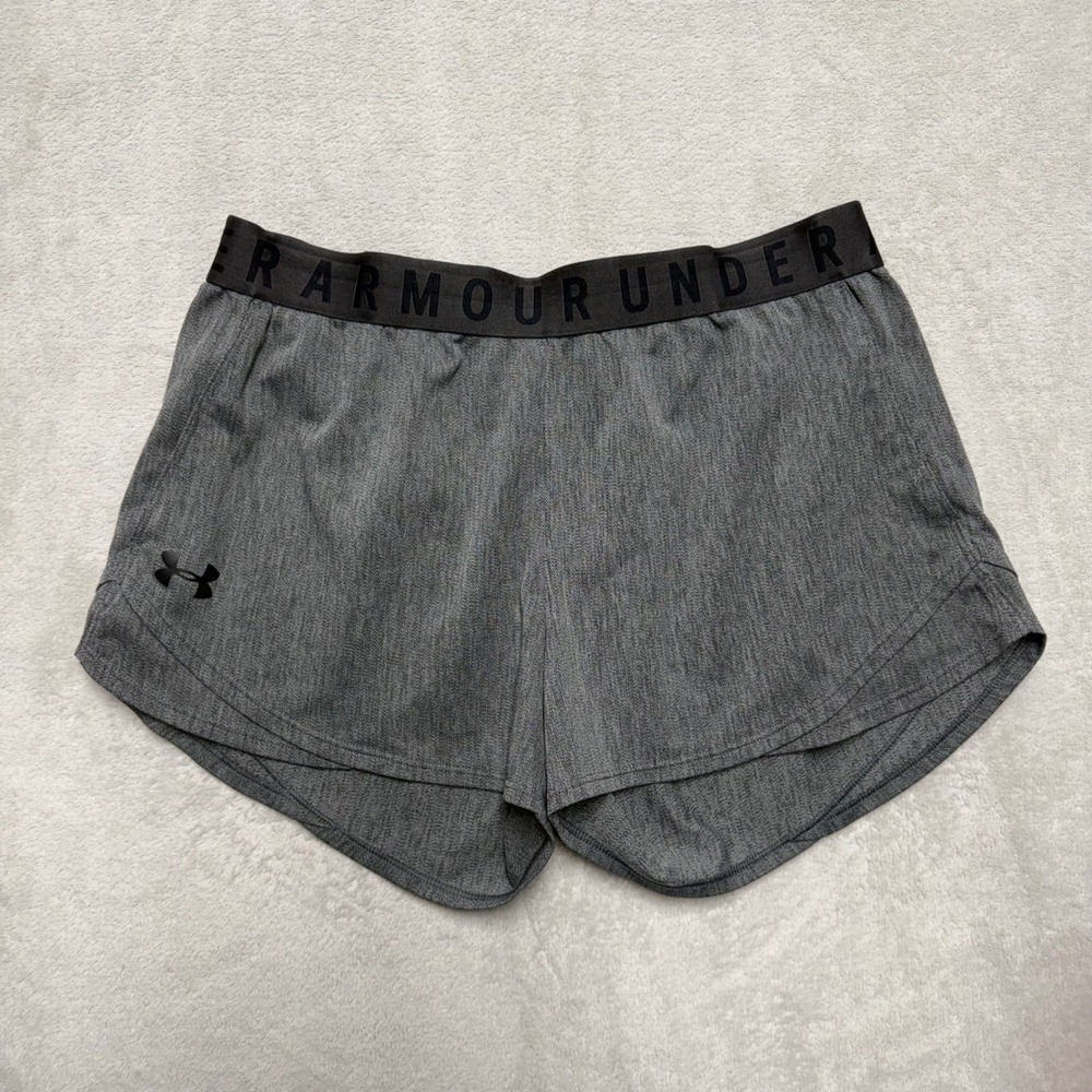 Under Armour HeatGear‎ Gray Space Dye Athletic Running Shorts Womens Medium